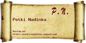 Petki Nadinka névjegykártya